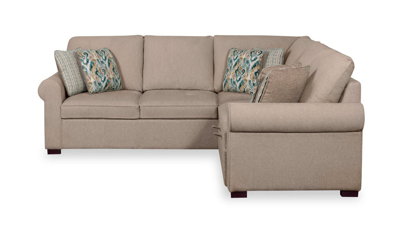 Scott Living Haven 3-Piece Chenille Fabric Sleeper Sectional - Taupe 