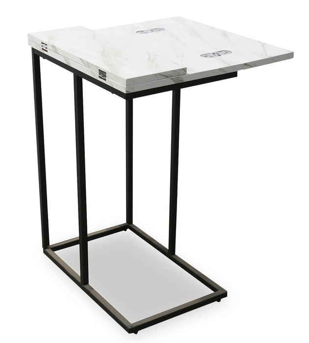 Pia Foldable Chairside Table - White