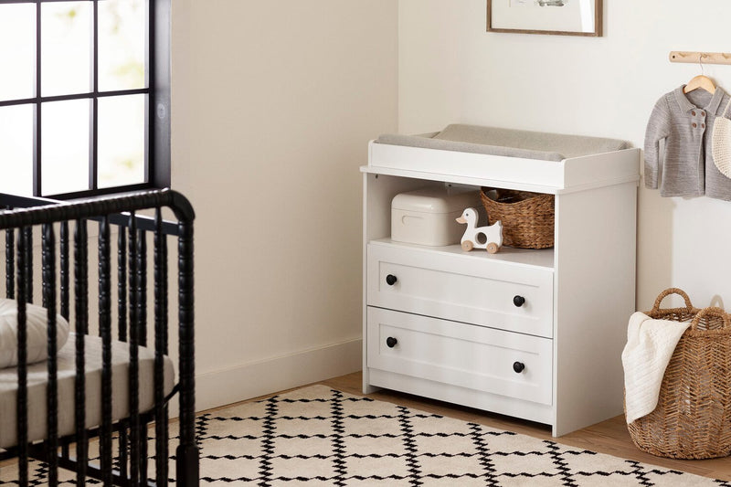 Ivy Baby Change Table with Storage Drawers - White 