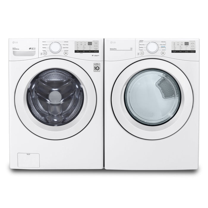 LG 5.2 Cu. Ft. Front-Load Washer and 7.4 Cu. Ft. Electric Dryer - White 
