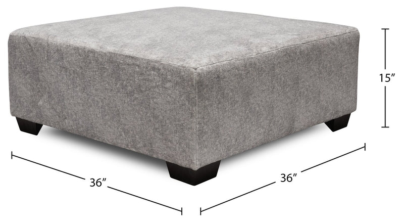 Koda Chenille Ottoman - Plush Paloma