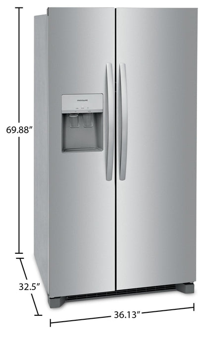 Frigidaire 36\" 25.6 Cu. Ft. Standard-Depth Side-by-Side Refrigerator - Stainless Steel - FRSS2623A… 