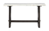 Warwick 52” Solid Wood and Marble Sofa Table – White and Brown Oak