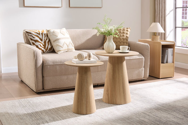Sloane 19.5\" 2-Piece Round Accent Table – Weathered White 