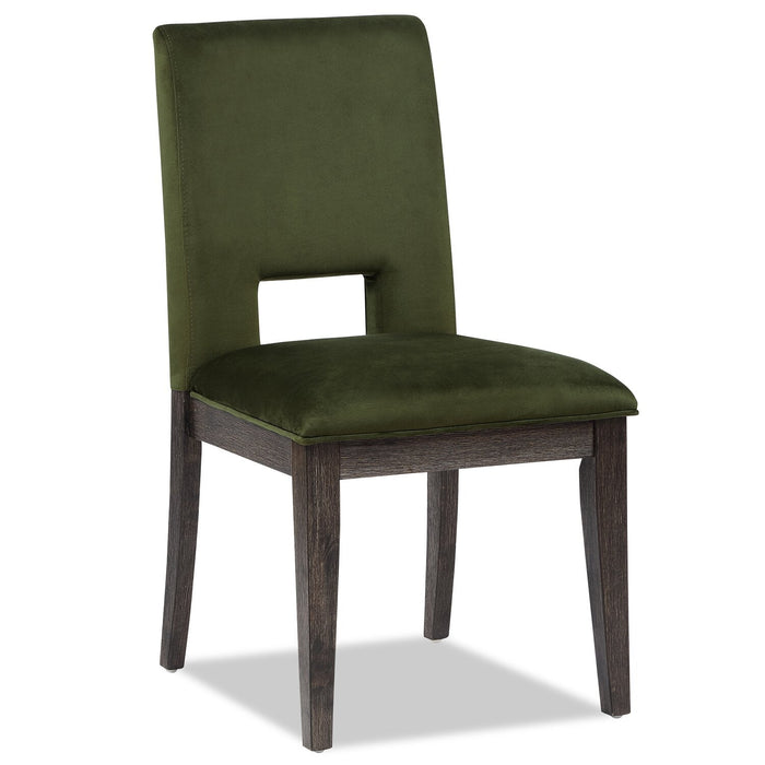Zelda 7pc Dining Set with Table & 6 Chairs, 78-96\"W - Green & Espresso Brown 