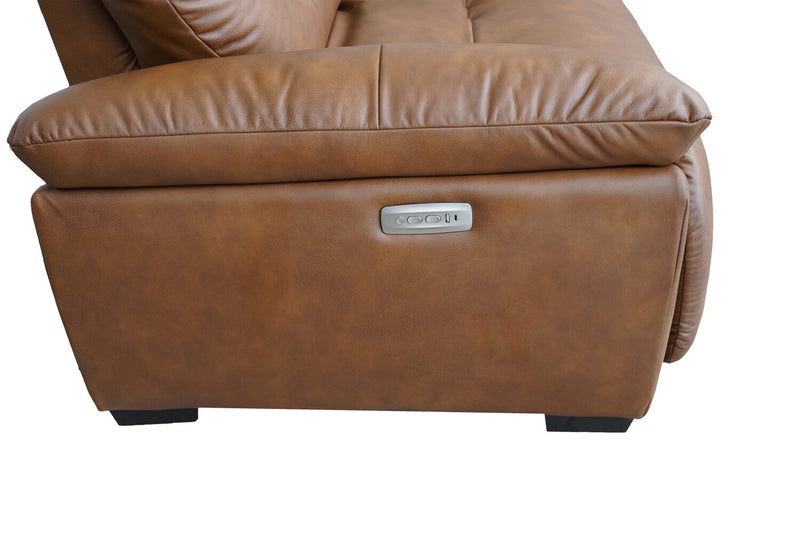 Bello 51.6\" Leather-Look Fabric Power Reclining Chair with Power Headrest- Brown