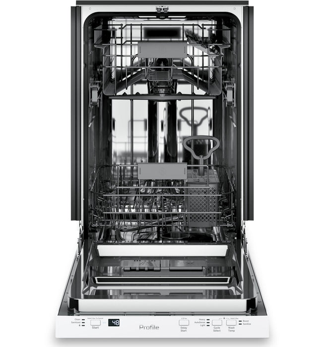 Profile 18\" 47 dBA Built-In Top-Control Dishwasher with Calrod Heater - White - PDT145SGLWW 