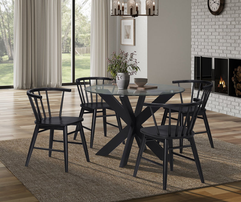 Remi 5-Piece Spindle Dining Package - Black