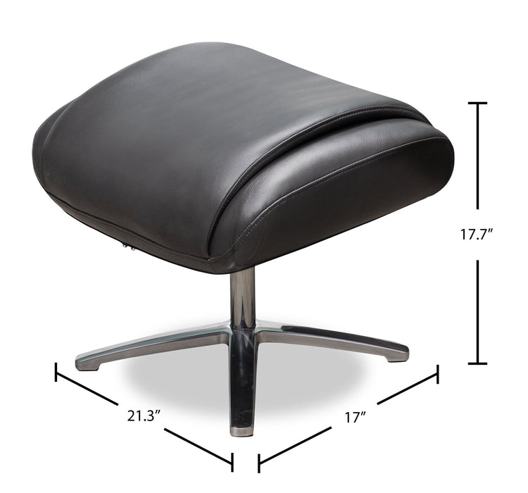 Vega Leath-Aire® Swivel Reclining Chair and Footrest - Grey