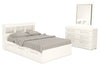 Riley 5-Piece Full Mates Bed with Headboard Bedroom Set – White
