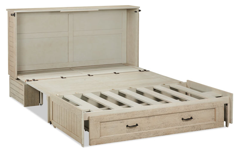 Parker Cabinet Bed, Brushed Driftwood - Queen Size 