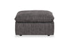 Fusion 33.85\" Charcoal Grey Chenille Fabric Ottoman with Feather Down Cushion