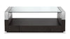 Perrin 50\" Modern Glass Top Coffee Table with Storage and Shelf - Graphite