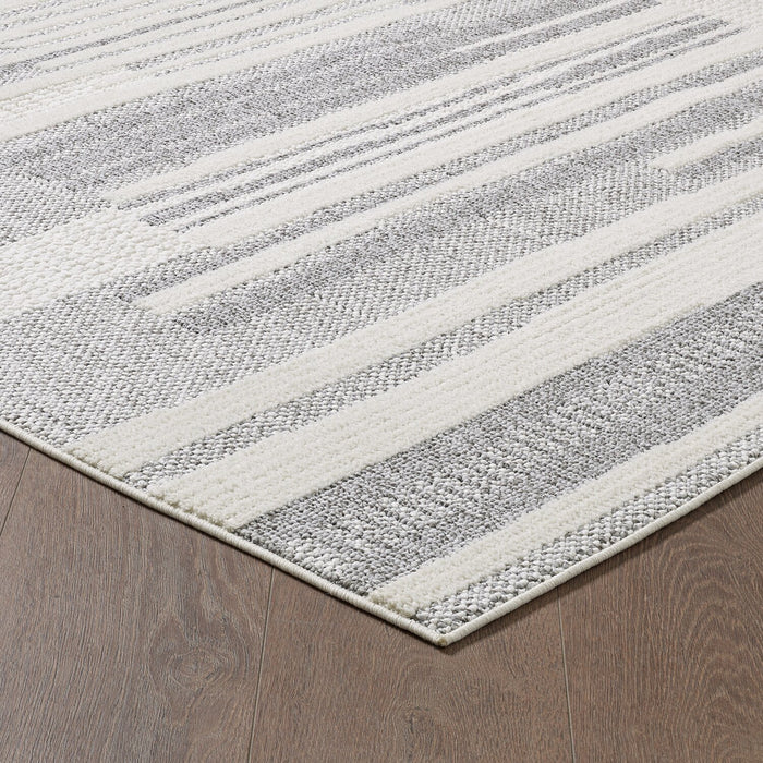 Rhodes Checkered Grey Area Rug - 6'7\" x 9'6\"