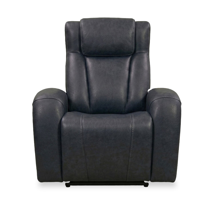 Shaquille O’Neal Home Titan 42\" Genuine Leather Power Reclining Chair with Shaq-o-pedic Comfort – Black