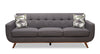 Freeman Linen-Look Fabric Sofa - Charcoal 