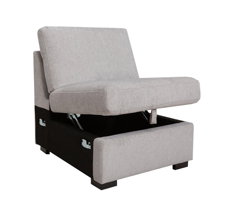 Vault 6-Piece Sectional with Sofa Bed Loveseat and Three Storage Chairs - Grey