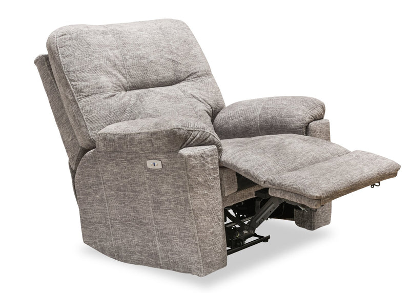 Canadian Made Fynn 40\" Dove Grey Chenille Fabric Power Reclining Chair with USB Port