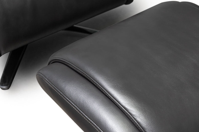 Vega Leath-Aire® Swivel Reclining Chair and Footrest - Grey