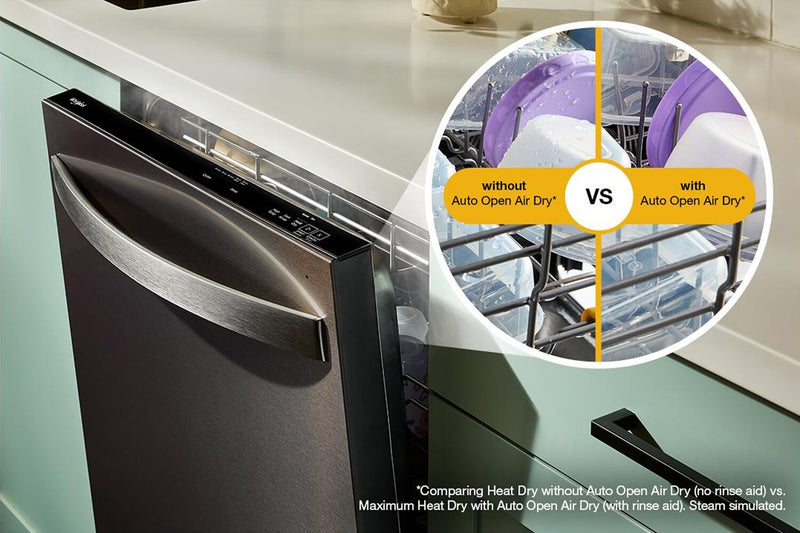Whirlpool 24\" Top Control Dishwasher - Fingerprint Resistant Black Stainless Steel - WDTS8024SV