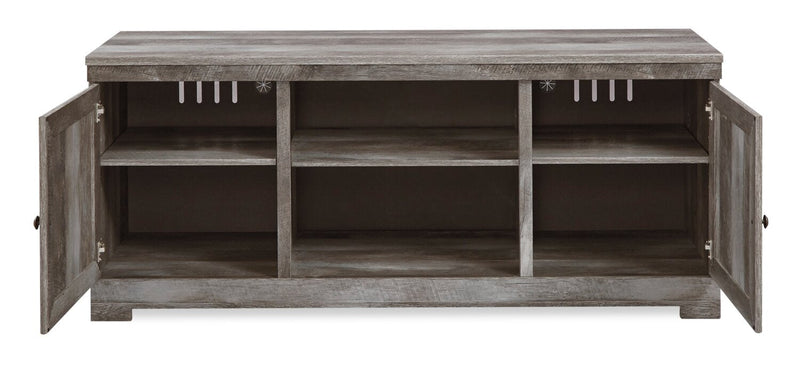 Wynnlow 63\" Rustic TV Stand with Storage and Cable Management for TVs up to 70\"- Grey