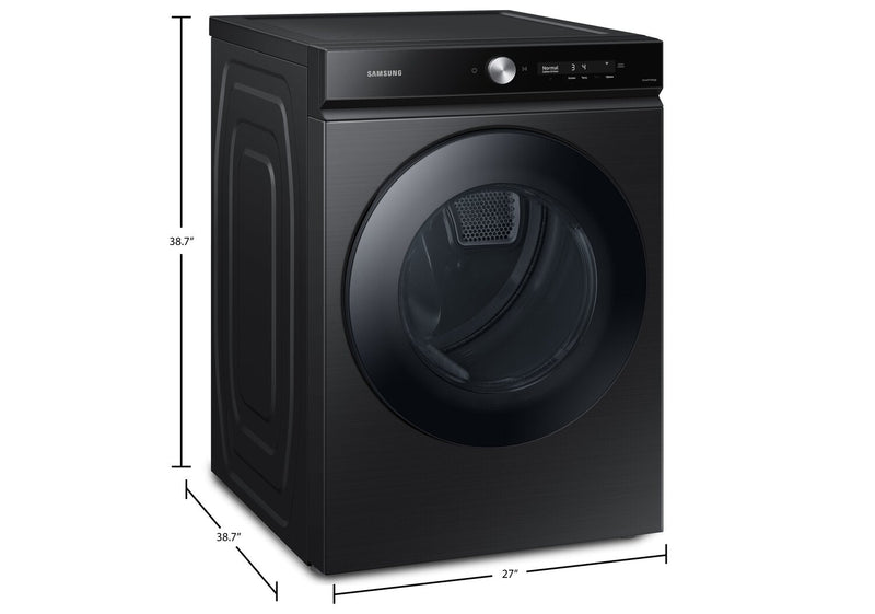 Samsung 7.6 Cu. Ft. Electric Dryer with Steam - Black Stainless Steel - Stackable - DVE53BB8700VAC 