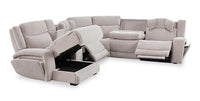 Legacy 6-Piece Left-Facing Power Reclining Sectional with 3D Immersive Sound and Shaq-o-pedic Comfort - Grey