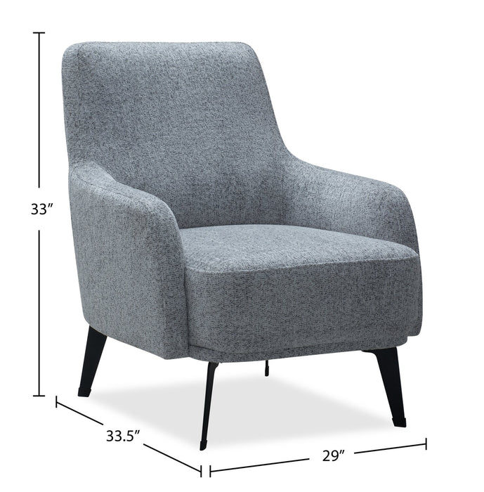 Monroe 29\" Fabric Accent Chair with Metal Legs - Grey