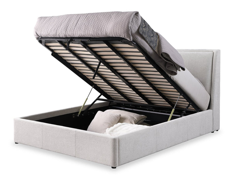 Nico Fabric Storage King Bed – Grey