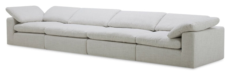 Sky Modular 4-Piece Fabric Sectional with Removable Feather Down Cushions - Nathan Wheat