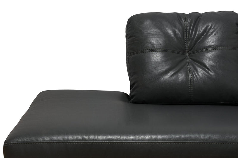 Made in Canada Addison 2-Piece Left-Facing Leather-Look Fabric Sectional with Removable Seat Cushions - Grey 