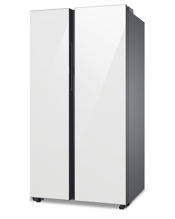 Samsung 36\" 22.6 Cu. Ft. Side-by-Side with Beverage Centre Refrigerator - White Glass - RS23CB760012… 