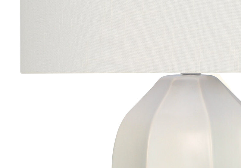 27\" Cream Ceramic Table Lamp with Ivory Shade