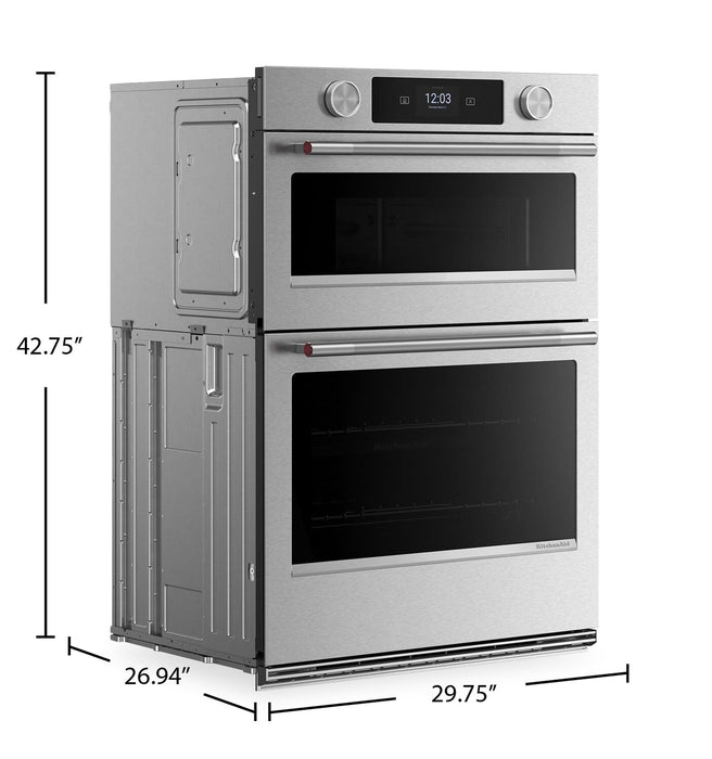 KitchenAid 30\" Smart Electric Combo Wall Oven - PrintShield<sup>™</sup> Stainless - KOEC730SPS