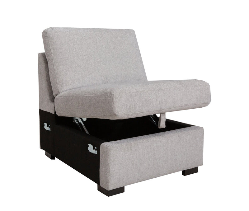 Vault 6-Piece Left-Facing Sectional with Sofa Bed Loveseat, Two Storage Chairs and Storage Chaise - Grey