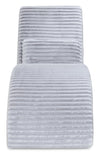 Cleo 26\" Ultra Plush Faux Fur Fabric Chaise Lounge with Accent Pillow - Light Grey