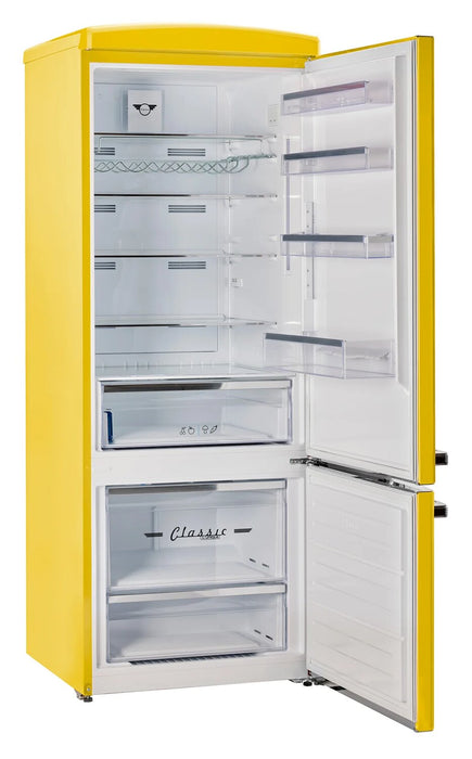 Unique Classic Retro 28\" 17 Cu Ft. Bottom Mount Refrigerator - Yellow - UNQ-310L Y TM