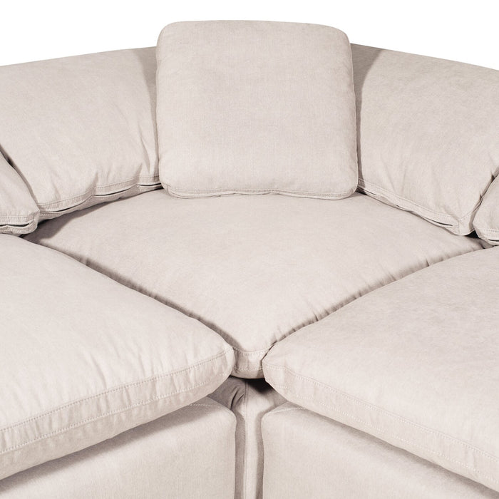 Eclipse 5-Piece Linen-Look Fabric Modular Sectional - Linen