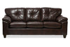 Made in Canada Addison 86\" Leather-Look Fabric Sofa with Removable Seat Cushion and Tufting - Brown 