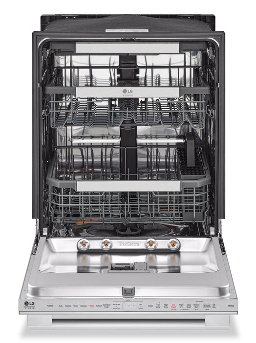 LG Studio 24\" 40 dBA Built-In Top-Control Smart Dishwasher with QuadWash®Pro  - Smudge Proof Stainless Stee… 