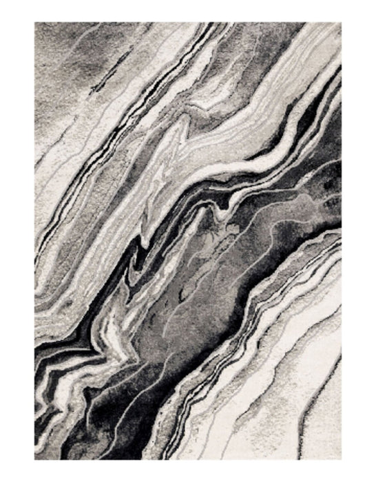 Plasma Black Grey Area Rug - 5'3\" x 7'7\"