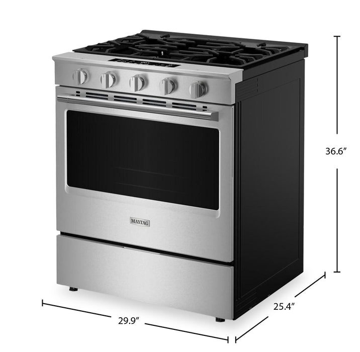 Maytag 30\" 5 Cu. Ft. Slide-In Gas Range - Fingerprint Resistant Stainless Steel - MSGS7030SZ