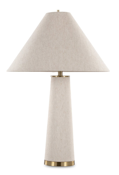 Rachel 28\" Contemporary Table Lamp with Linen Shade – Brass