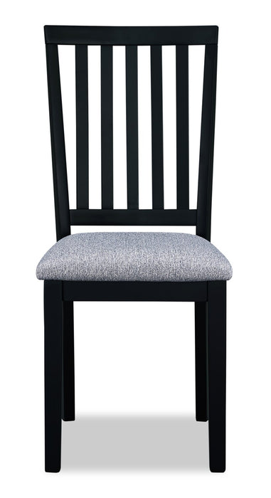Bryn Dining Chair with Fabric Seat, Spindle-Back - Black