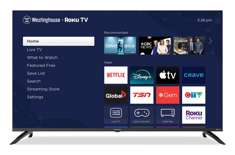 Westinghouse 55\" QLED 4K UHD Smart Roku TV (WR55QC5500) – 2025 Model 