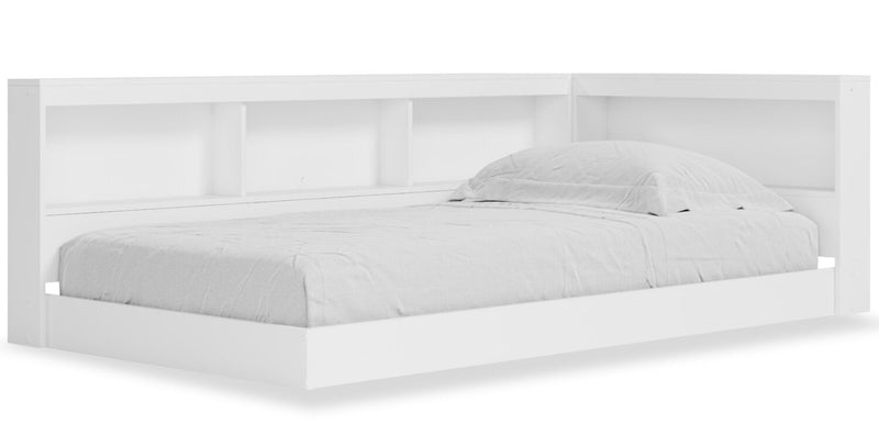 Wolf Platform Bookcase Bed for Kids, White - Twin Size 