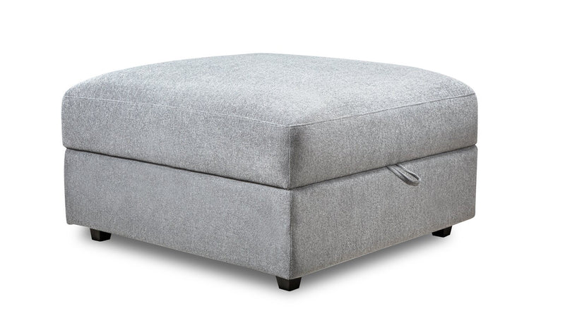 Scott Living Evolve Modular 39.5\" Linen-Look Fabric Storage Ottoman with Feather Down Cushion - Grey 