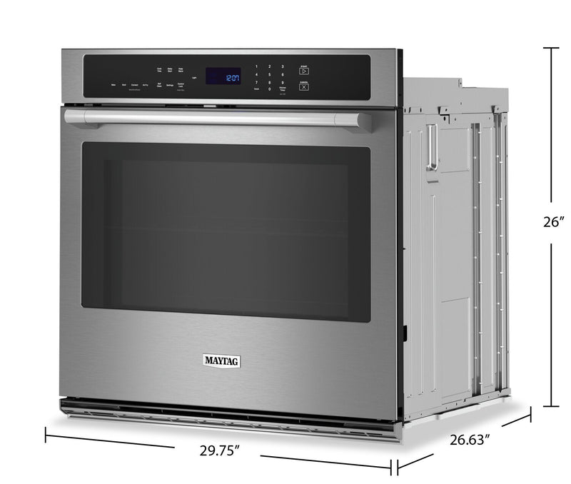 Maytag 30\" 5 Cu. Ft. Electric Single Wall Oven with True Convection - Fingerprint Resistant Stainles… 