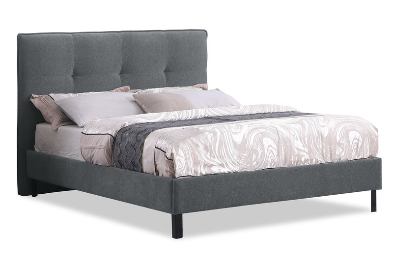 Amos Charcoal Tufted Fabric Headboard - King
