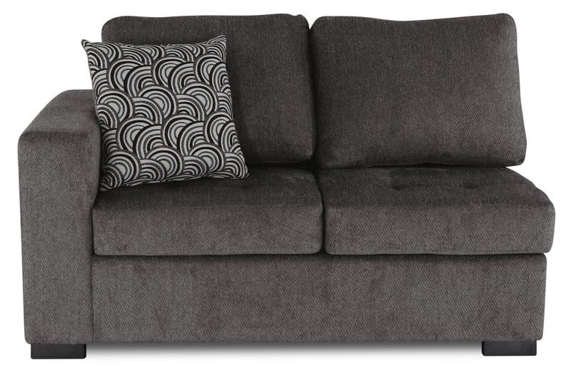 Legend 2-Piece Right-Facing Chenille Cuddler Sectional - Pewter